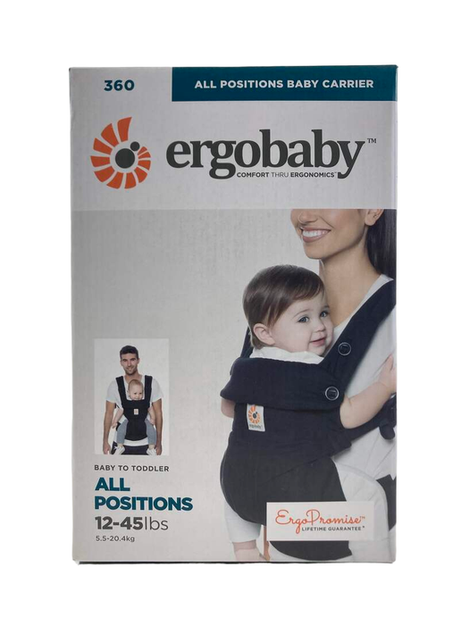 used Ergobaby Four Position 360 Baby Carrier, Pure Black