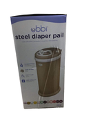 secondhand Ubbi Diaper Pail, - taupe