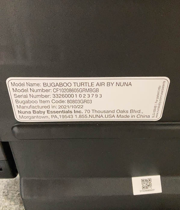 used Bugaboo Turtle Air By Nuna Car Seat, Grey Melange, 2021