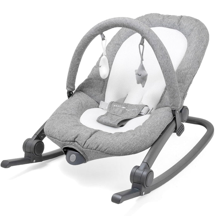 Baby Delight Go With Me Aura Deluxe Portable Rocker & Bouncer, Quilted Charcoal Tweed