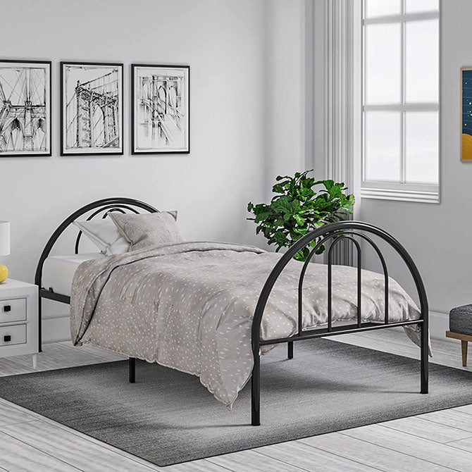 BK Furniture Brooklyn Metal Twin Bed, Black