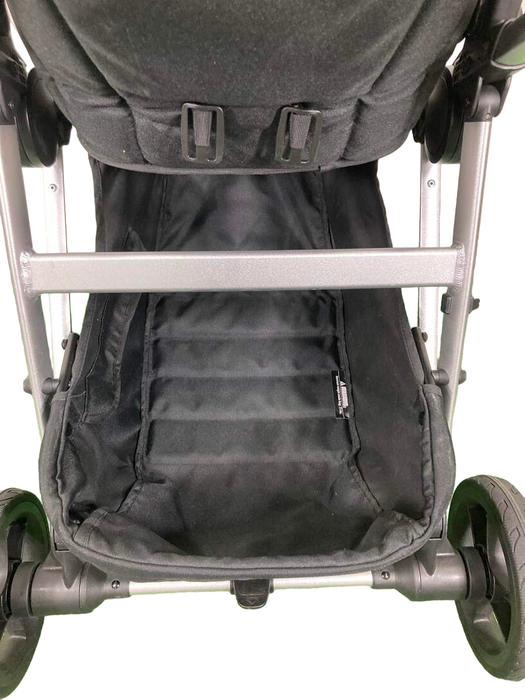 Mockingbird Single 2.0 Stroller, 2023, Silver with Black Leather, Windowpane, Bloom