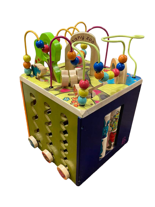 used B. toys Zany Zoo Wooden Activity Cube