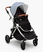 used Mockingbird Single to Double Stroller, Silver with Penny Leather, Windowpane, Sky, 2023