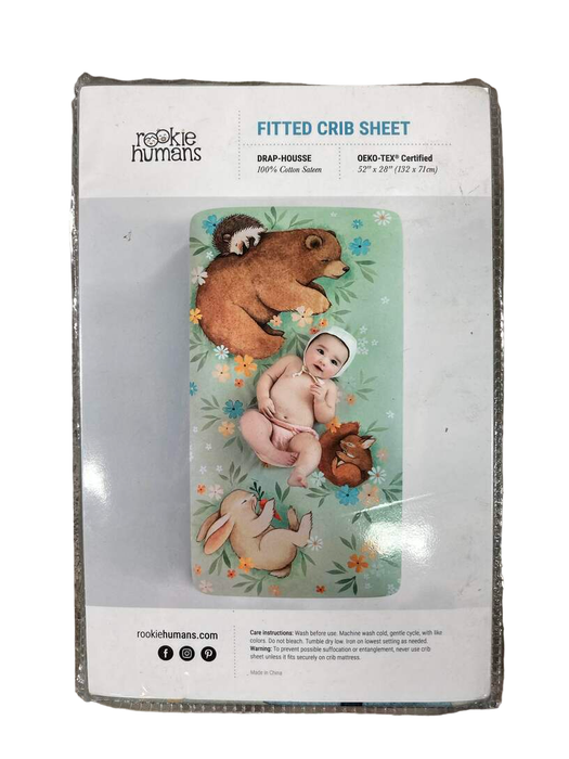 used Rookie Humans Fitted Crib Sheet, Enchanted Meadow