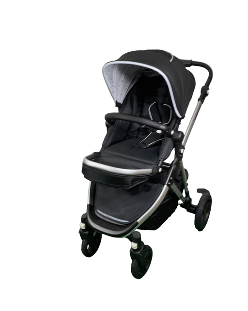 used Mockingbird Single Stroller, 2023, Black, Watercolor Drops, Silver With Black Leather