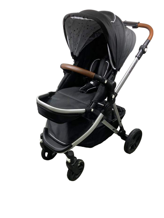 used Mockingbird Single Stroller, 2023, Black, Watercolor Drops, Silver With Penny Leather