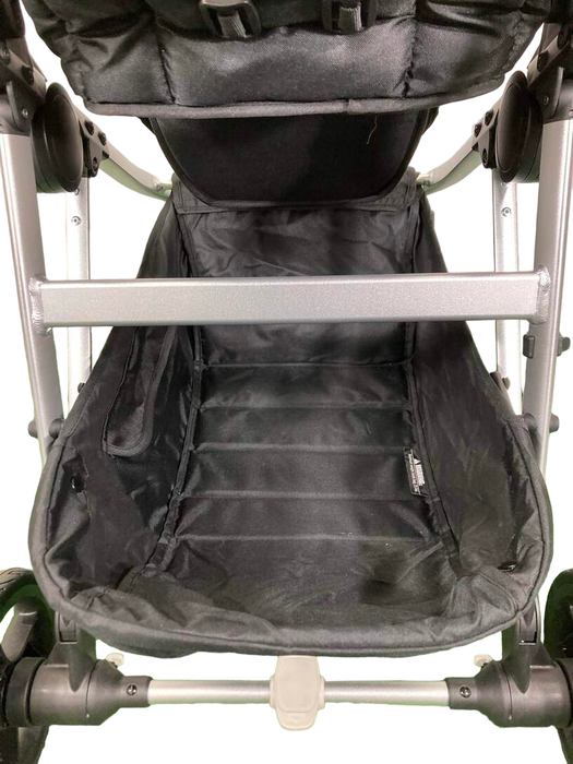 Mockingbird Single to Double Stroller, 2023, Silver with Penny Leather, Windowpane, Sea