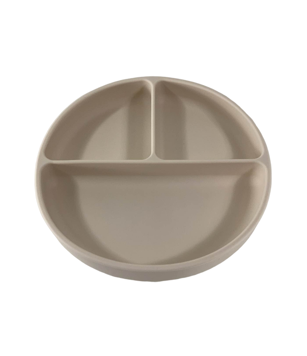 AEIOU Suction Divided Plate, Oat Milk