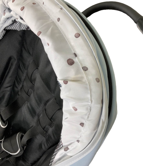 Mockingbird Single to Double Stroller, 2022, Matte Black with Matte Black Leather, Watercolor Drops, Sky