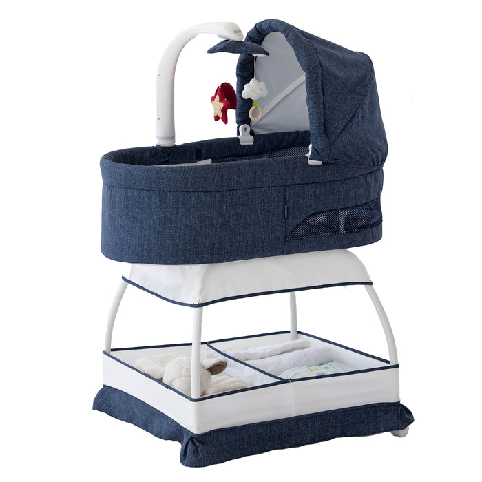 TruBliss Sweetli Deluxe Bassinet, Denim Melange