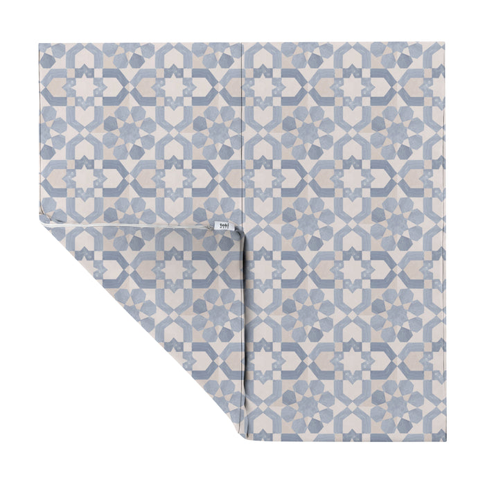 Toki Mats Padded Play Mat, Blue Tile Vegan Leather Mat