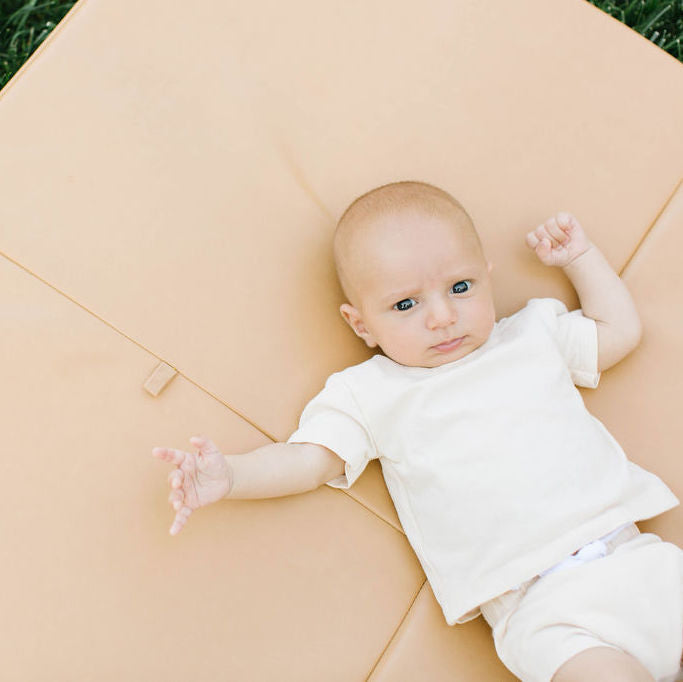 Toki Mats Padded Play Mat Cover, Sand Vegan Leather Cover