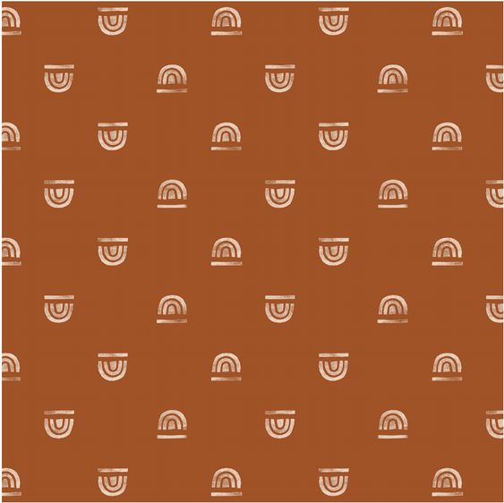 Toki Mats Padded Play Mat Cover, Rainbow Stamp in Rust Cover