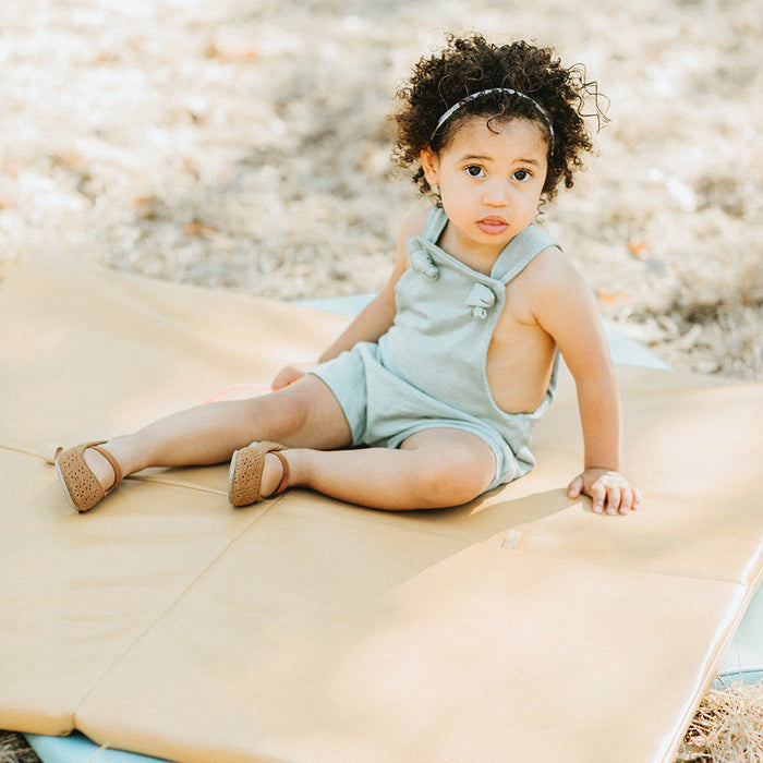 Toki Mats Padded Play Mat Cover, Sand Vegan Leather Cover