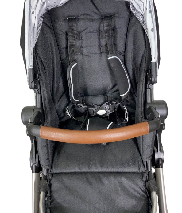 Mockingbird Single to Double Stroller, Silver with Penny Leather, Watercolor Drops, Black , 2022