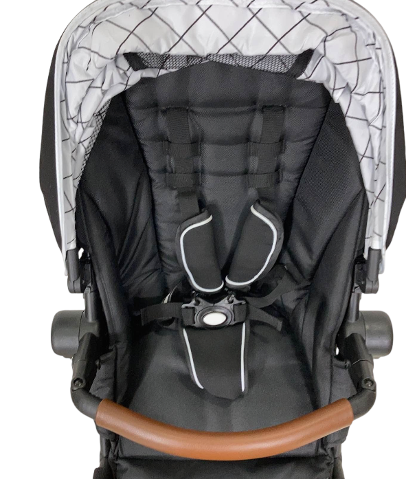 Mockingbird 2nd Seat Kit with Extendable Canopy, 2021, Black, Windowpane, Silver with Penny Leather