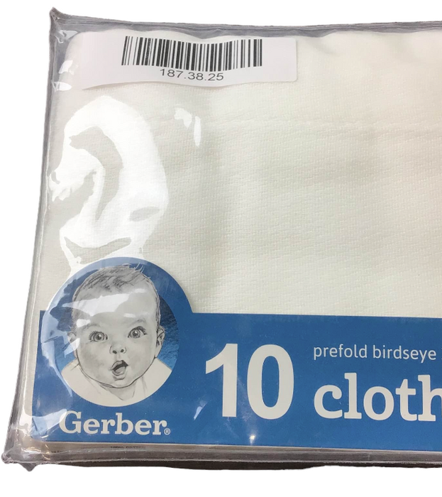 Gerber Prefolds Cloth Diapers, Regular Cotton, 20x14 inches