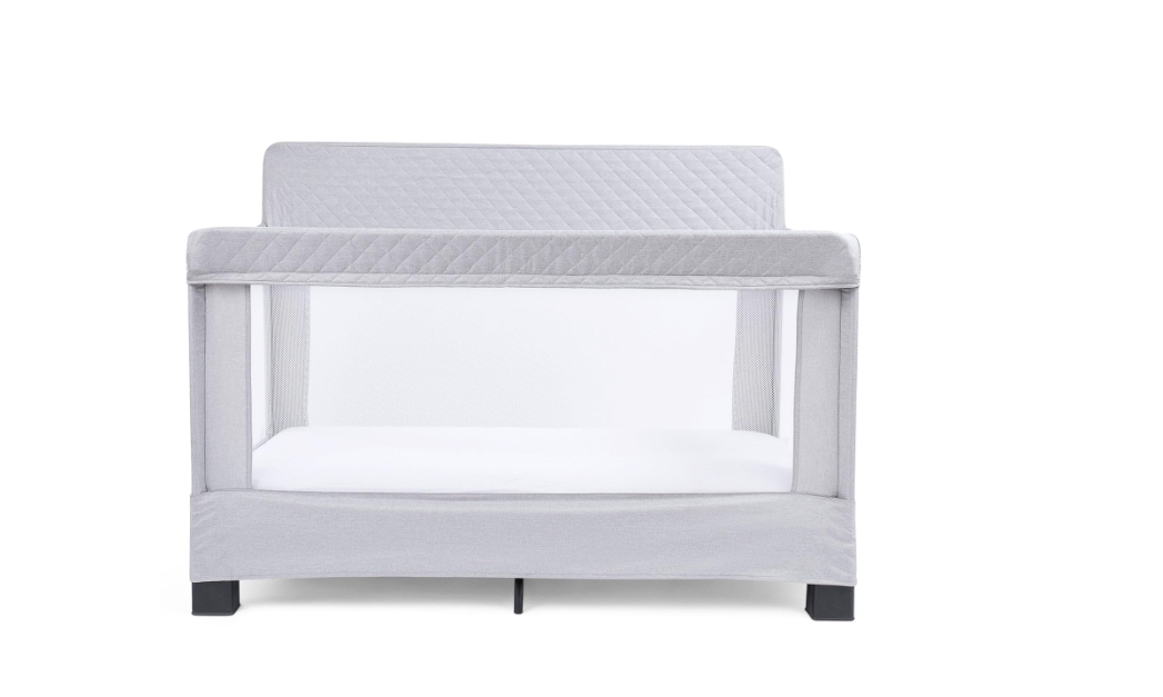 Baby Delight Horizon Full Size Mesh Crib, Quilted Pebble Grey