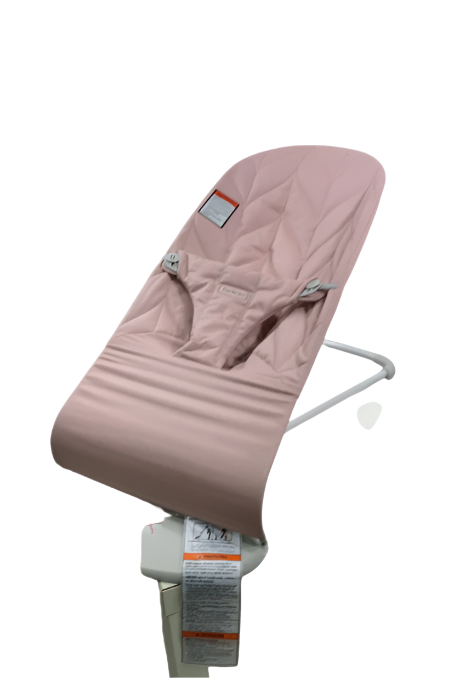 BabyBjorn Bouncer Bliss, Dusty Pink Cotton Petal Quilt, Light Gray Frame