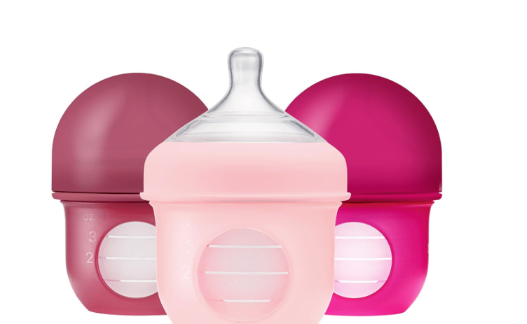 Boon Nursh Bottles, 3 Pack, Medium, Pink, 8oz