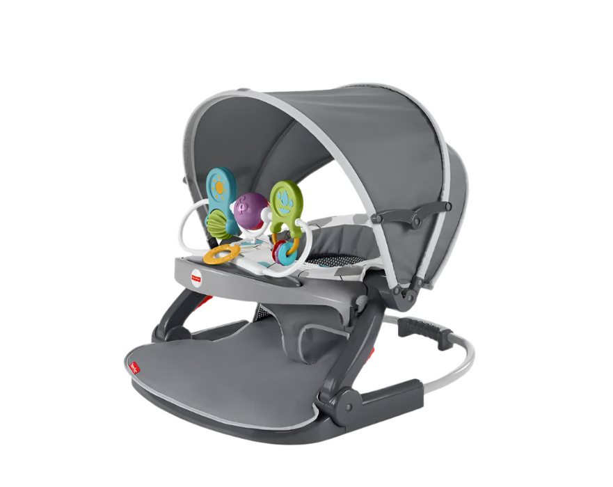 Fisher Price On-the-Go Sit-Me-Up Floor Seat, Gray Hexagon