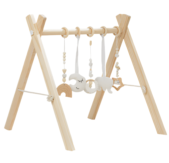 Comfy Cubs Wooden Play Gym, Natural Wood