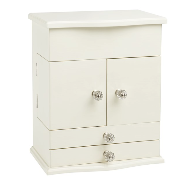 Pottery Barn Kids Abigail Jewelry Box Dresser, Cream