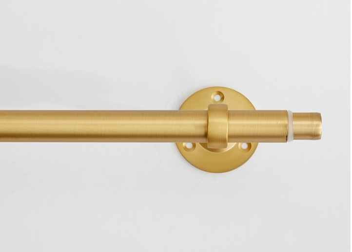 Pottery Barn Kids Curtain Rod And Wall Bracket, 28-48", Brushed Gold