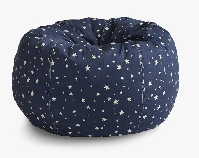 Pottery Barn Kids Anywhere Beanbag Cover, Navy Glow-in-the-Dark Scattered Stars