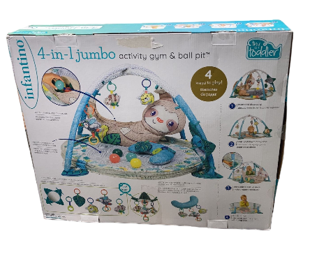 Infantino 4-in-1 Jumbo Activity Gym and Ball Pit, Sloth