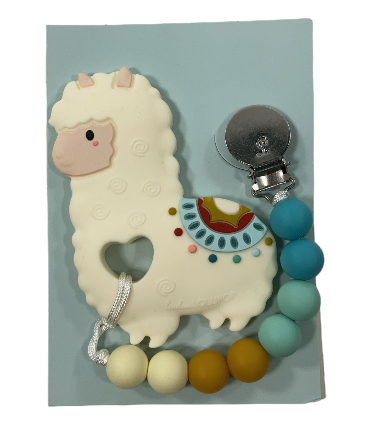 LouLou Lollipop Silicone Teether, Llama