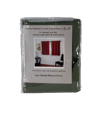 Ricardo Trading Ultimate Grommet Shorty Blackout Panel Curtain, 56"x36", Sage