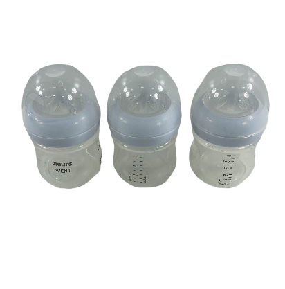 Philips Avent Natural Baby Bottles, Clear, 3 Pack, 4oz