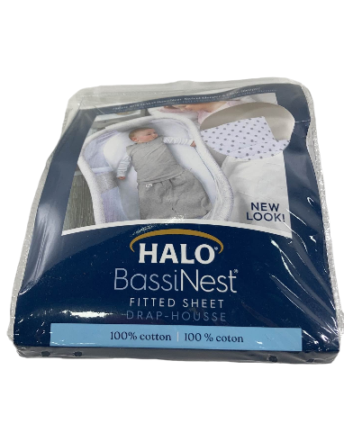 Halo BassiNest Sleeper Fitted Sheet, Grey Pin Dot