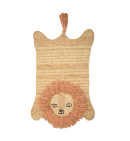 Crane Baby Hand Tufted Wool Animal Shaped Rug, Lion