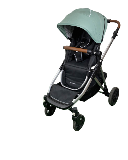 used Mockingbird Single to Double Stroller, Silver with Penny Leather, Windowpane, Sage, 2023