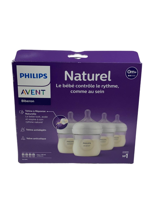 secondhand Philips Avent Natural Baby Bottles, 4oz, 4-Pack, Clear