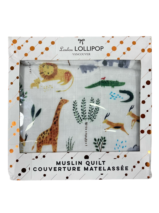 used LouLou Lollipop Muslin Baby Quilt, Safari Jungle