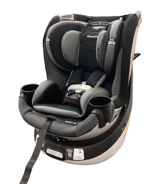 used Evenflo Gold Revolve 360 Slim 2-in-1 Rotational Car Seat With SensorSafe, 2023, Obsidian Black