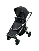 secondhand Mockingbird Single to Double 2.0 Stroller, 2024, Silver with Black Leather, Watercolor Drops, Black