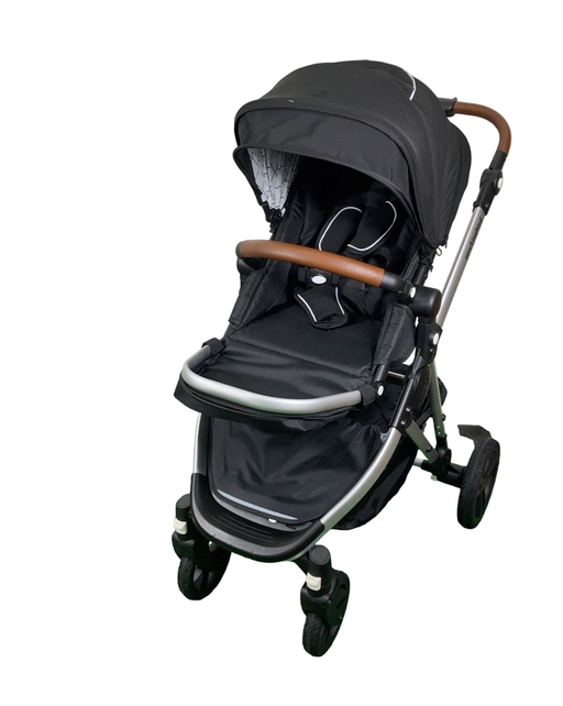 used Mockingbird Single Stroller, 2023, Black, Windowpane, Silver With Penny Leather