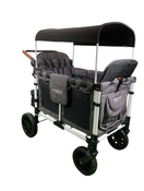 used Wonderfold W4 Luxe Quad Stroller Wagon, Charcoal Grey with White Frame, 2022