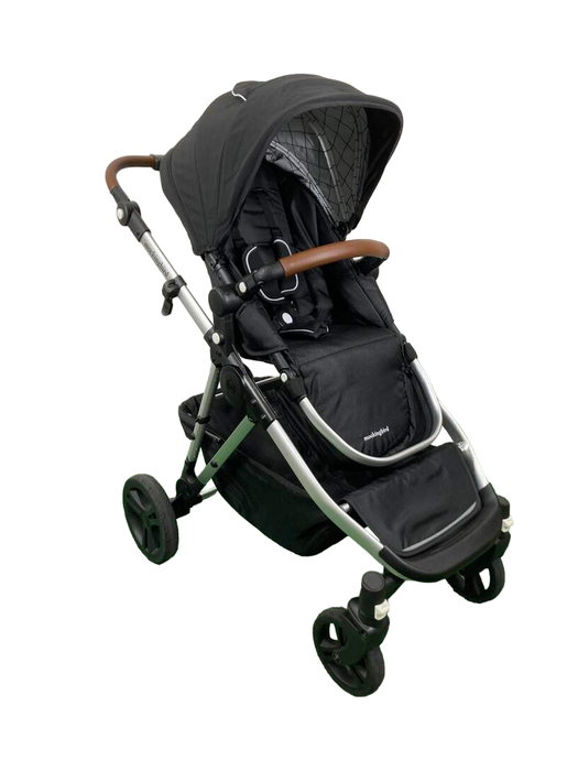 used Mockingbird Single to Double 2.0 Stroller, 2023, Silver with Black Leather, Windowpane, Black