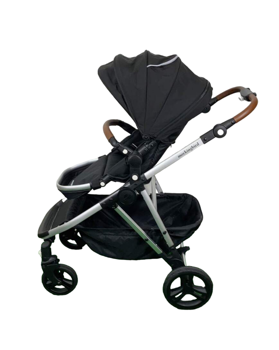 secondhand Mockingbird Single to Double Stroller, Silver with Penny Leather, Watercolor Drops, Black , 2023