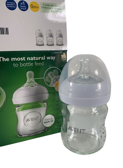 Philips Avent Natural Glass Bottle, 4 Ounce, 3 Pack