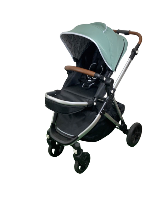 used Mockingbird Single Stroller, 2023, Sage, Windowpane, Silver With Penny Leather