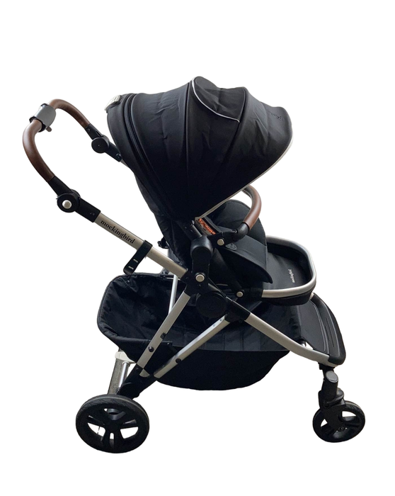 secondhand Mockingbird Single to Double Stroller, 2021, Silver with Penny Leather, Watercolor Drops, Black