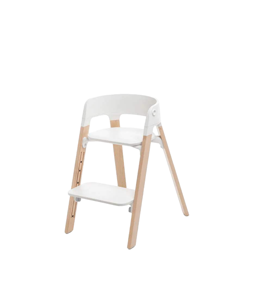 secondhand Stokke Steps High Chair, White Seat Natural Legs