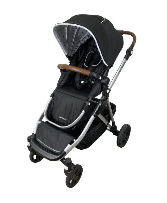 Mockingbird Single to Double Stroller, 2023, Silver with Penny Leather, Watercolor Drops, Black